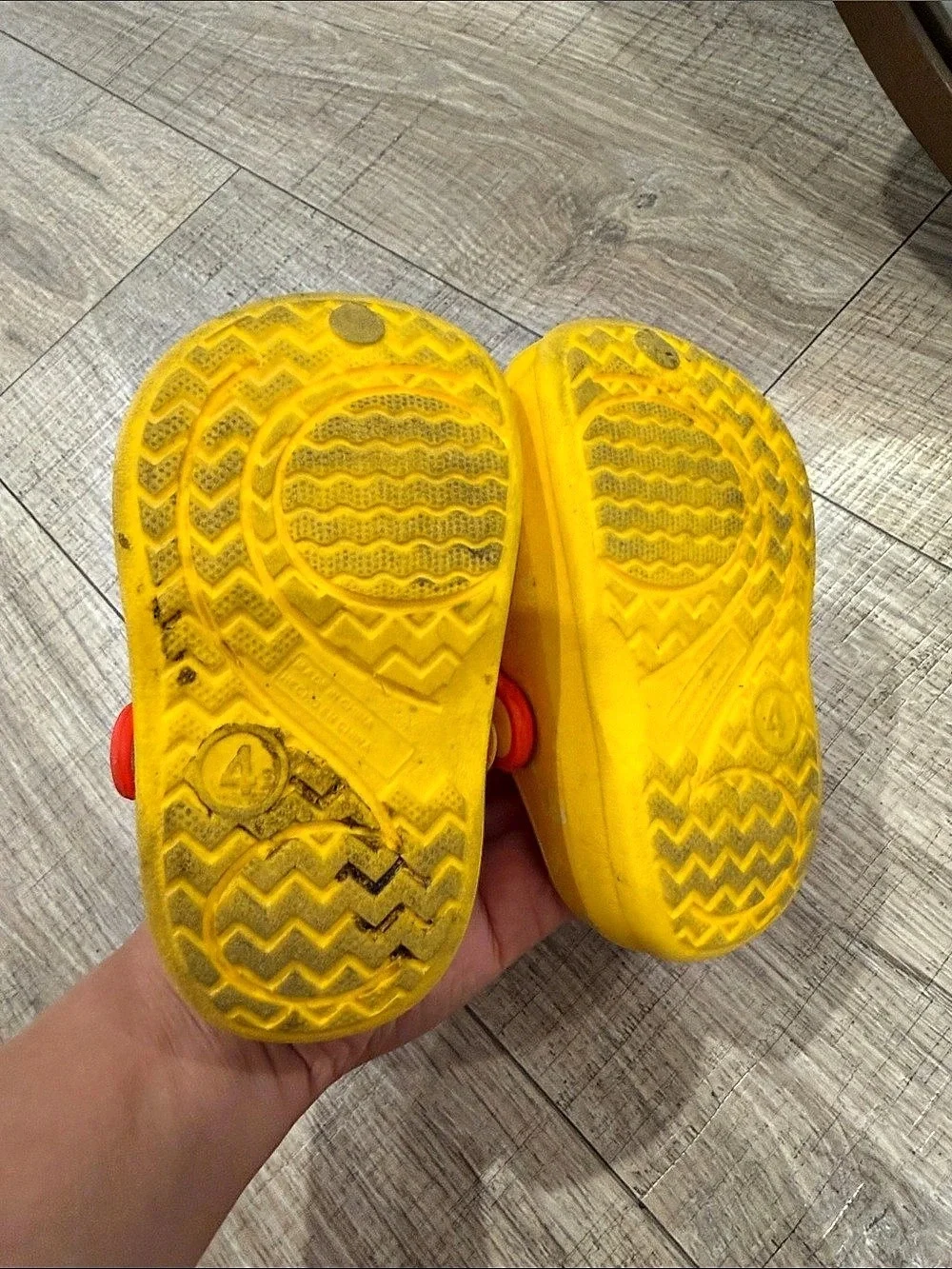 Disney Baby Winnie the Pooh Yellow Clogs Red Straps